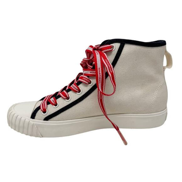 Zimmermann Logo-print Canvas High-Top Sneakers off-white red size 37 = US 6.5 - Picture 9 of 14